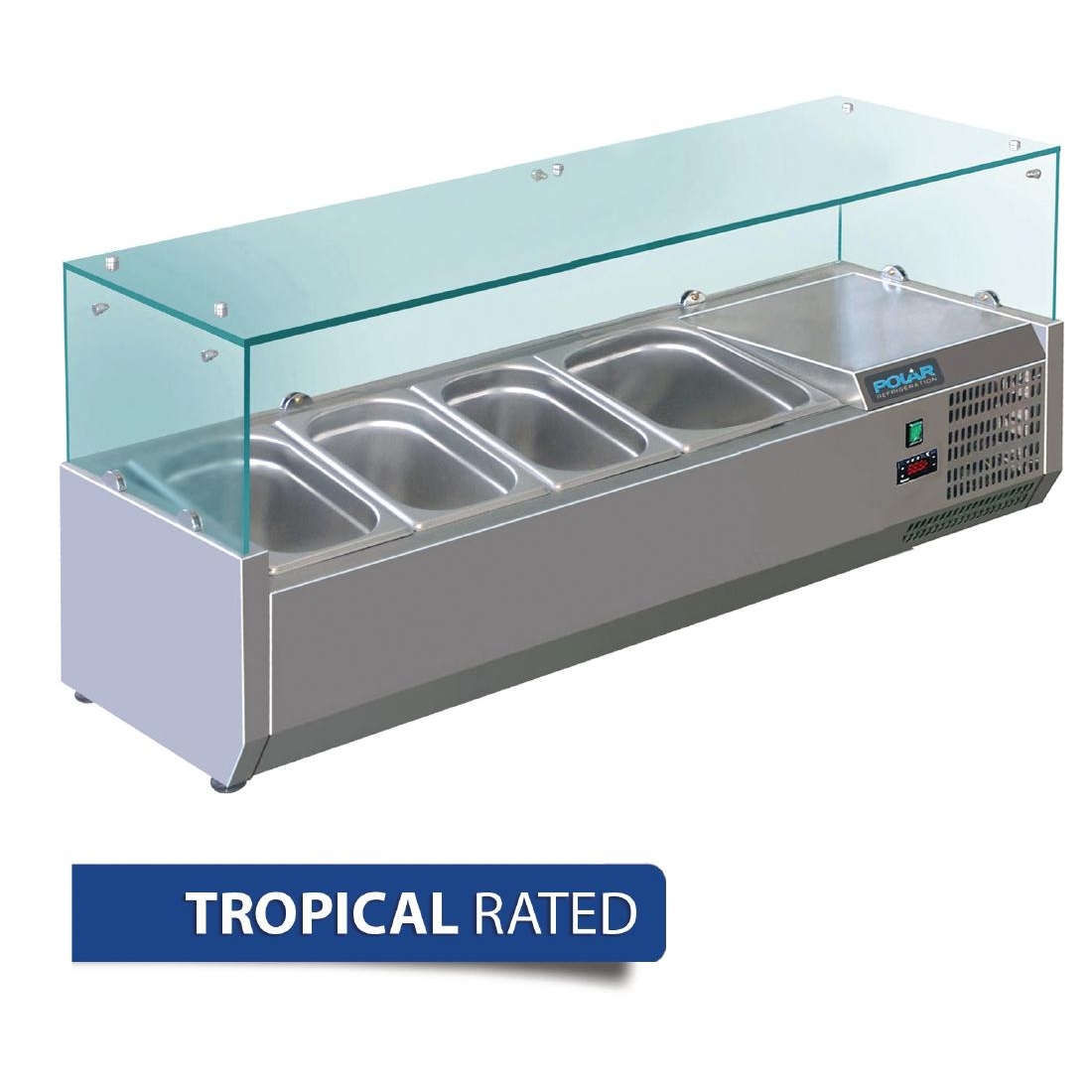 Opzetkoelvitrine 1,2Mtr (geschikt voor GN1/3)