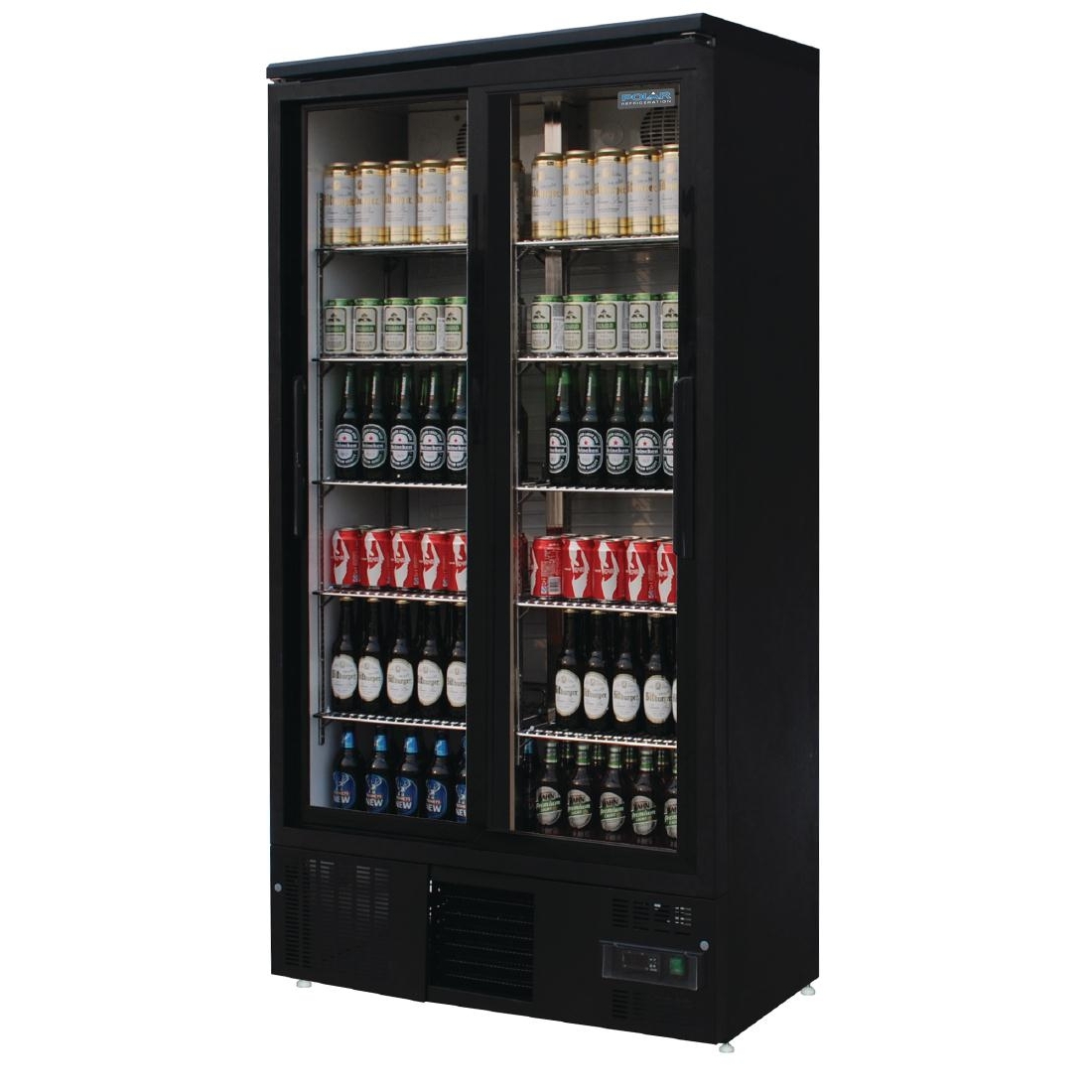 Bardisplay met dubbele schuifdeuren